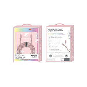 Artikl Durable Braided Charging Cable 4FT USBC-USBC Blush Pink