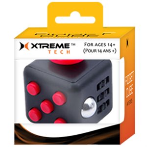 XTREME - Présentoir de Fidget Cube - 24 mcx - mix de 4 couleurs: rouge, bleu, noir et jaune.